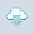 Futuristic Cloud Computing Circuit Icon Royalty Free Stock Photo