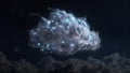 Futuristic Cloud Computing Concept with Digital Circuitry and Data Flow Royalty Free Stock Photo