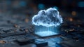 Futuristic cloud computing concept with glowing digital cloud on circuit board Royalty Free Stock Photo