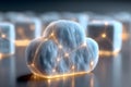 Futuristic Cloud Computing Concept with Glowing Network Connections Generative AI Royalty Free Stock Photo