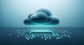 Futuristic Cloud Computing Concept: Secure Digital Data Storage and Processor Connectivity for Tech Businesses Royalty Free Stock Photo