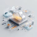 A Futuristic Cloud Computing Concept with Transparent Elements and Modern Design Representing Data Storage and Connectivity Royalty Free Stock Photo