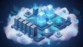 Futuristic Cloud Computing Data Center Network Infrastructure Visualization Royalty Free Stock Photo