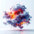 Futuristic Cloud Computing Data Explosion Royalty Free Stock Photo