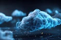 Futuristic Cloud Computing Digital Hologram Network Cyberpunk Royalty Free Stock Photo