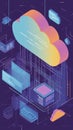 Futuristic Cloud Computing Graphic Illustrating Advanced Network Integration Royalty Free Stock Photo