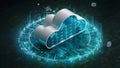 Futuristic Cloud Computing Network. Concept Cutting-edge Technology, Virtual Infrastructure, Data Royalty Free Stock Photo