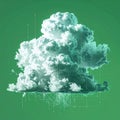 Futuristic Cloud Computing Network on Green Background Royalty Free Stock Photo