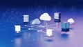 Futuristic Cloud Computing Network With Servers and Data Storage image photo Royalty Free Stock Photo