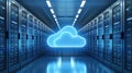 Futuristic Cloud Computing Server Room Royalty Free Stock Photo