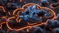 The Futuristic Cloud Network.AI generated image Royalty Free Stock Photo