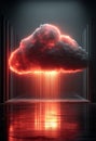 Futuristic Cloud Storage Concept with Vibrant Neon Glow and Radiant Lighting Effects Royalty Free Stock Photo