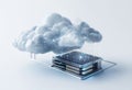 Futuristic Cloud Tech Connected To A Database