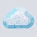 Futuristic Cloud Technology Circuit Icon Royalty Free Stock Photo