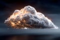 Futuristic Cloud Technology Concept with Glowing Network Connections in Stormy Sky Generative AI Royalty Free Stock Photo