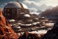 Futuristic Colony base Mars. Generate Ai