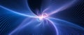 Futuristic colorful glowing futuristic trajectories with energy source abstract background
