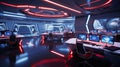 Futuristic Command Center With Advanced Technology Interface