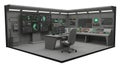 Futuristic command center filled with advanced computer and monitoring system