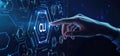 Futuristic Command Line Interface Concept with Innovative Technology and Touch Interaction.