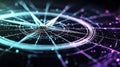 Futuristic compass navigating through digital data stream Royalty Free Stock Photo