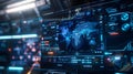 Big data and technology concept, 3D rendering double exposure mixed media