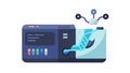 Futuristic Computer Interface with Robotic Arm, vector design Generative AI Royalty Free Stock Photo