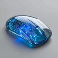 Futuristic Computer Mouse with Glowing Blue Circuits Royalty Free Stock Photo