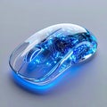 Futuristic Computer Mouse with Glowing Circuitry Royalty Free Stock Photo