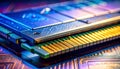 Futuristic Computer RAM Module on Circuit Board Royalty Free Stock Photo