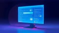 Futuristic Computer Screen Displaying Information Royalty Free Stock Photo