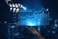 Futuristic Concept of Artificial Intelligence with Digital Data Analysis and Graphs Demonstrating Growth and Innovation Royalty Free Stock Photo