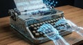 AI Generated Writing Concept With Futuristic Typewriter And Digital Hands Royalty Free Stock Photo