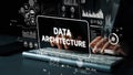 Futuristic Concept of Data Architecture with Digital Interfaces and Statistics in Modern Business Environment Royalty Free Stock Photo