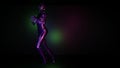 Futuristic concept of female character with neon lights. 3d Illustration Royalty Free Stock Photo