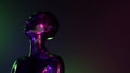 Futuristic concept of female character with neon lights. 3d Illustration Royalty Free Stock Photo