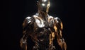 Futuristic concept Human body merged with metallic cyborg Creating using generative AI tools