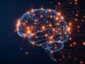 Advanced Futuristic Digital Brain Network Illustrating Artificial Intelligence, Machine Learning, Neural Networks, Cognitive Royalty Free Stock Photo