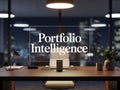 Portfolio Intelligence on Holographic Screen in Modern Office Royalty Free Stock Photo