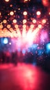Futuristic concert Cyberpunk blur bokeh background buzzes with live energy Royalty Free Stock Photo
