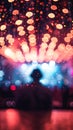 Futuristic concert Cyberpunk blur bokeh background buzzes with live energy Royalty Free Stock Photo