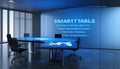 Futuristic Conference Room with Interactive Smart Table Royalty Free Stock Photo