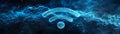 Futuristic Connectivity - Abstract WiFi Symbol in Minimalistic Digital Art Background. Generative AI