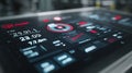 Futuristic control interface displaying real time data and metrics Royalty Free Stock Photo