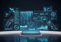 Futuristic control interface with holographic blue Royalty Free Stock Photo