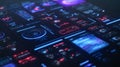 Futuristic Control Panel Interface with Data and Graphics Royalty Free Stock Photo