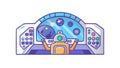 Futuristic Control Panel or Sci-Fi Cockpit Dashboard, vector design Generative AI Royalty Free Stock Photo