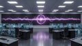 Futuristic Control Room with Centralized Data Visualization and Advanced Monitoring Systems Royalty Free Stock Photo