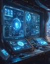 Futuristic Control Panel Sci-Fi Interface Data. Royalty Free Stock Photo