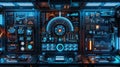 Futuristic Control Room - Technology, Science, and Interface Design Royalty Free Stock Photo